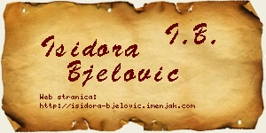 Isidora Bjelović vizit kartica